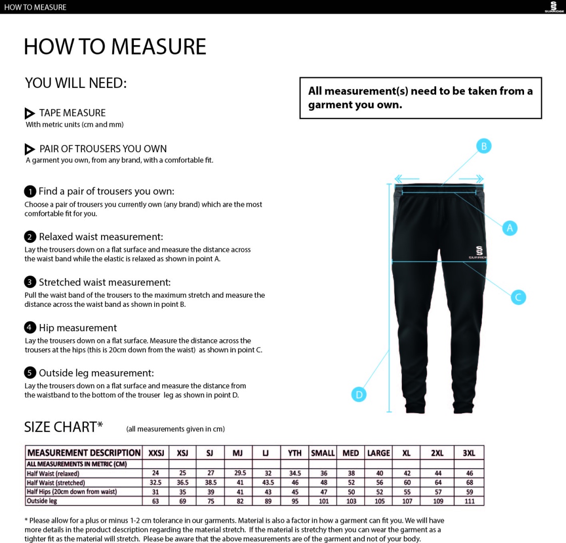 KING'S ROAD CRICKET & SOCIAL CLUB Dual Skinny Pant - Size Guide