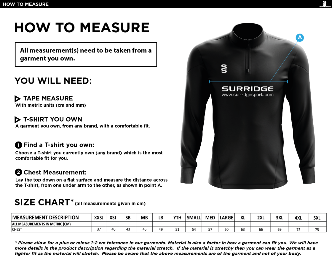 KING'S ROAD CRICKET & SOCIAL CLUB Dual Performance Top - Size Guide