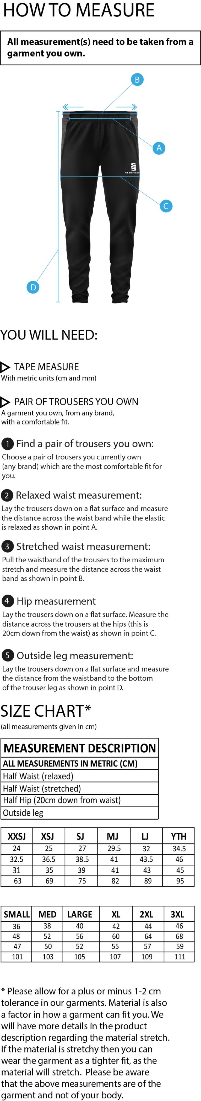 KING'S ROAD CRICKET & SOCIAL CLUB Dual Skinny Pant - Size Guide