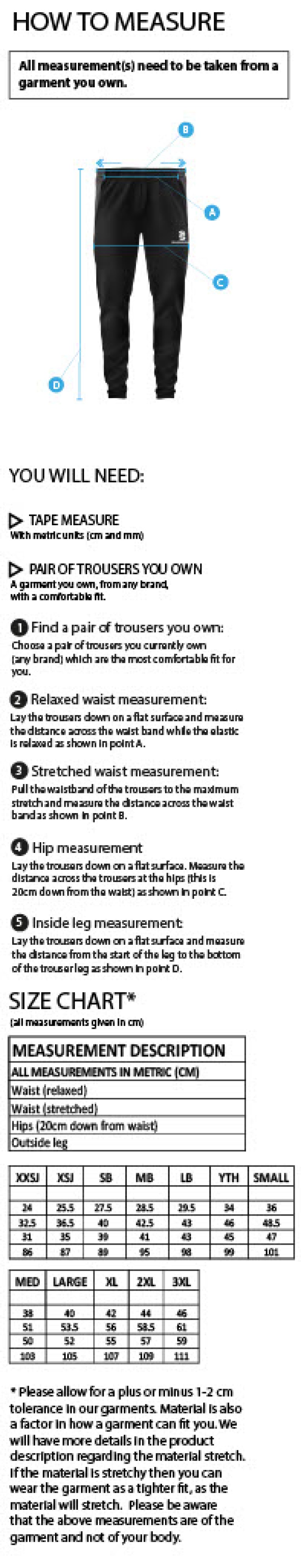 KING'S ROAD CRICKET & SOCIAL CLUB Dual Skinny Pant - Size Guide