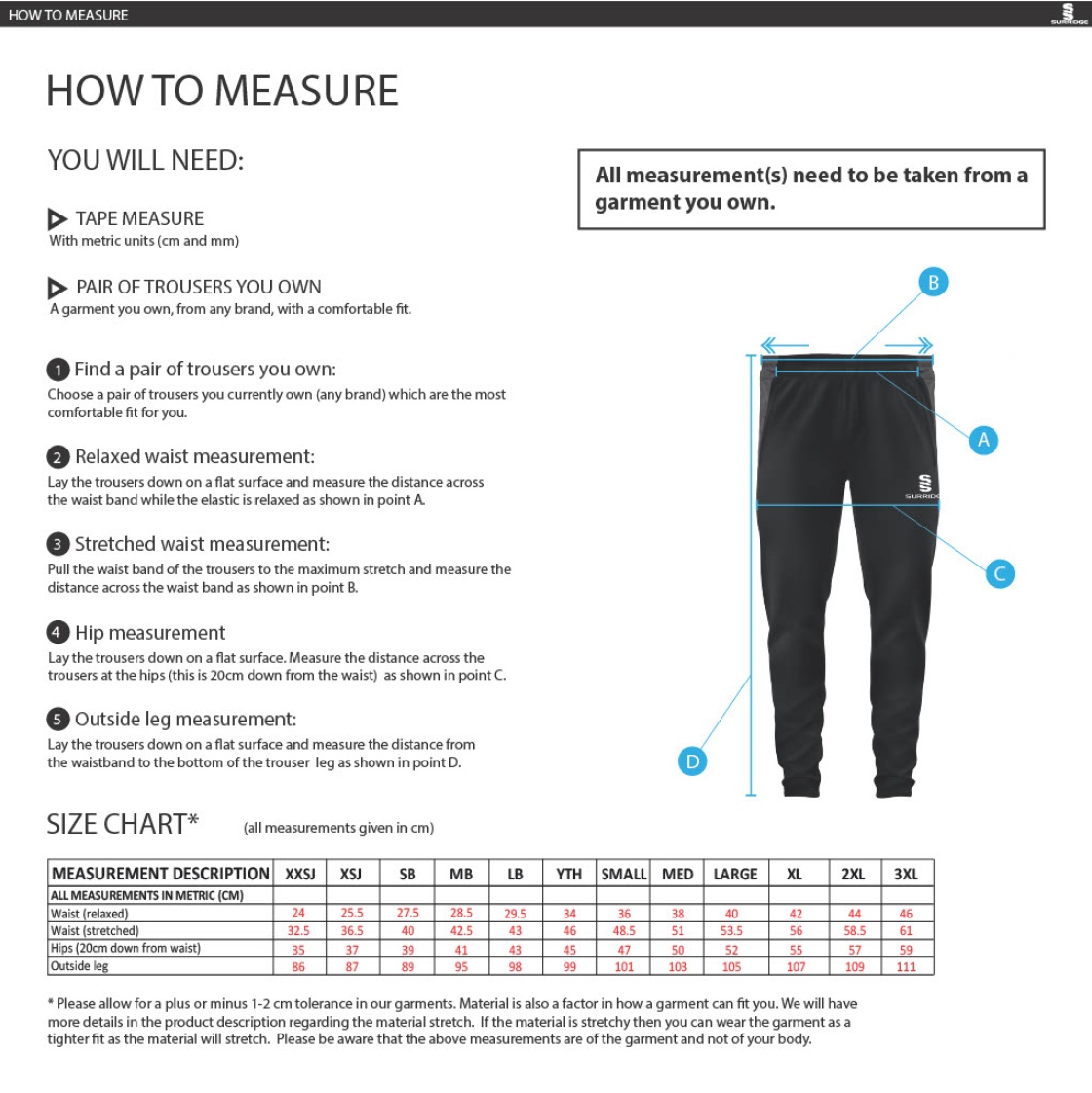 KING'S ROAD CRICKET & SOCIAL CLUB Dual Skinny Pant - Size Guide